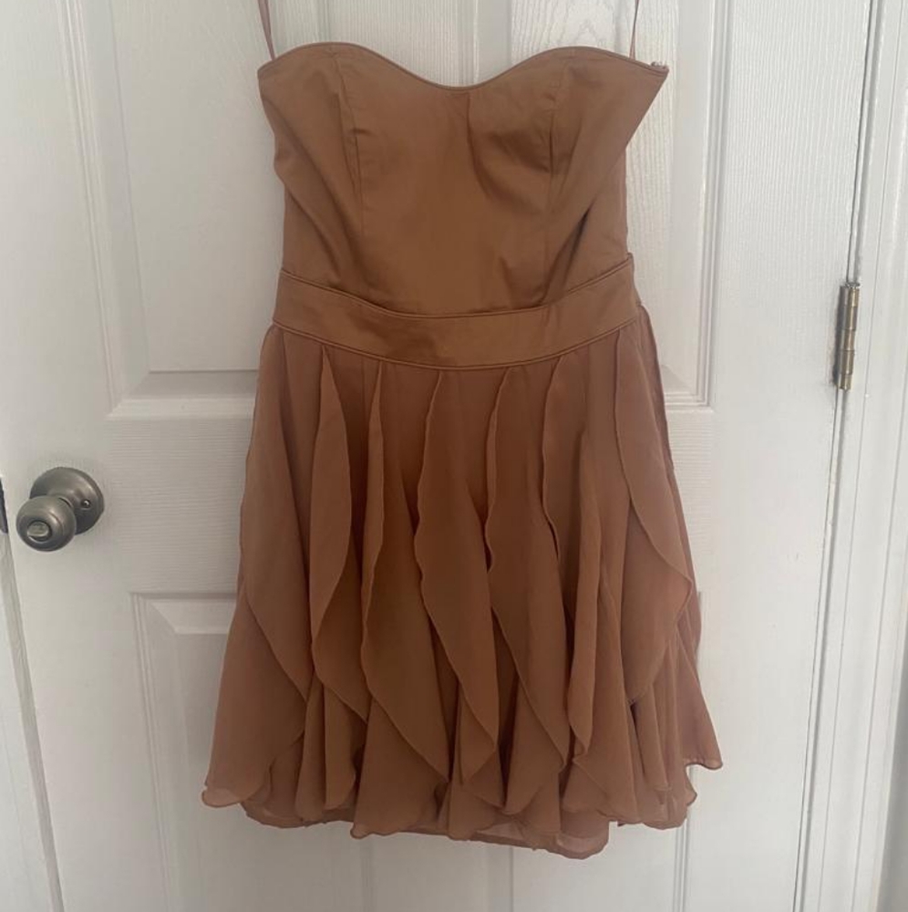 Ruffled nude twirl dress